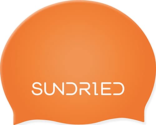 SUNDRIED Silikon-Schwimmhut Pro Series Wettkampf-Trainings-Schwimmkappe Open Water, Pool, Triathlon Orange von SUNDRIED