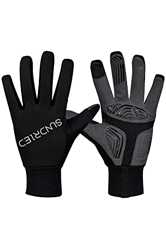 SUNDRIED Touchscreen Zyklus Handschuhe Warm Finger Finger Herren- und Damen Unisex-Rad-Zubehör (Schwarz, M) von SUNDRIED