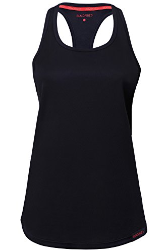 SUNDRIED Womens Sports Vest Yoga Wear ärmelschulterfrei Training and Gym Tank Top (Schwarz, S) von SUNDRIED