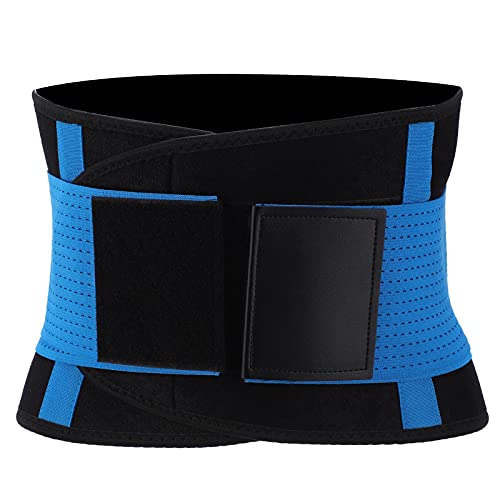 Atmungsaktiver, Wärmender Bund, Weicher, Verstellbarer Bauchwickel-Taillen-Rückenstützgürtel für Damen-Fitness (BLUE) von SUNGOOYUE