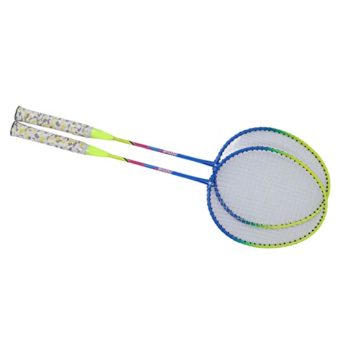 Badmintonschläger mit Gelbem Lichtrahmen, Großer Sweet Spot, rutschfest, 2 Stück Badmintonschläger mit Aufbewahrungstasche von SUNGOOYUE