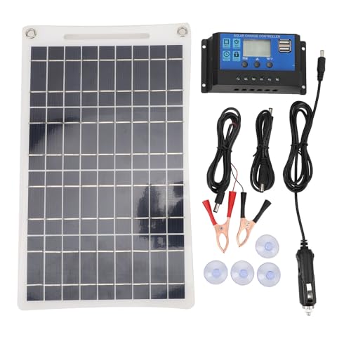 SUNGOOYUE 12W Solarpanel Kit aus Polykristallinem Silizium mit Zwei USB Gleichstromausgängen, Tragbares Ladegerät für 12V Batterien, Wohnmobile von SUNGOOYUE