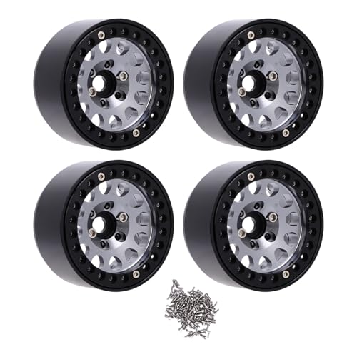 SUNGOOYUE 4pcs 1,9 -Zoll -RC -Aluminium -Leichtmetallrad -Hub für 1/10 RC Crawler Car Leichtes Gewicht mit Hoher Festigkeit Verbesserter Stabilität Glattes Handling (Ti-Farbe) von SUNGOOYUE