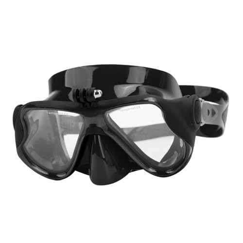 SUNGOOYUE Action-Kamera-Taucherbrille mit Ultraklarer Linse, Starke Konstruktion, PC-Silikon-Tauchglas-Tauchmaske mit Trockenem Oberteil, Ausgestattet mit Halterung Zum Tauchen und (BLACK) von SUNGOOYUE