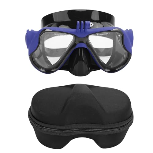 SUNGOOYUE Action-Kamera-Taucherbrille mit Ultraklarer Linse, Starke Konstruktion, PC-Silikon-Tauchglas-Tauchmaske mit Trockenem Oberteil, Ausgestattet mit Halterung Zum Tauchen und (Blue) von SUNGOOYUE