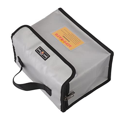 SUNGOOYUE Explosionsgeschützte Tasche für Lithium-Batterien, Feuerfest, Hochtemperaturbeständig, Strahlungsgeschützt, mit Reißverschluss, Tragbar, Grau von SUNGOOYUE