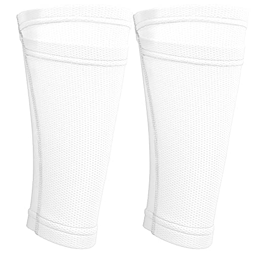 SUNGOOYUE Fußball-Schienbeinschoner, 1 Paar Atmungsaktive Fußball-Schienbeinschoner-Socken Doppelschicht-Schienbeinschoner M/L Weiß(Erwachsener/L.) von SUNGOOYUE