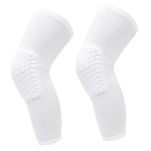 SUNGOOYUE Kompressions-Kniebandage, 2 STÜCKE Unisex-Knieorthese Kompressions-Kniebandage für Basketball-Fußball (Weiß) von SUNGOOYUE