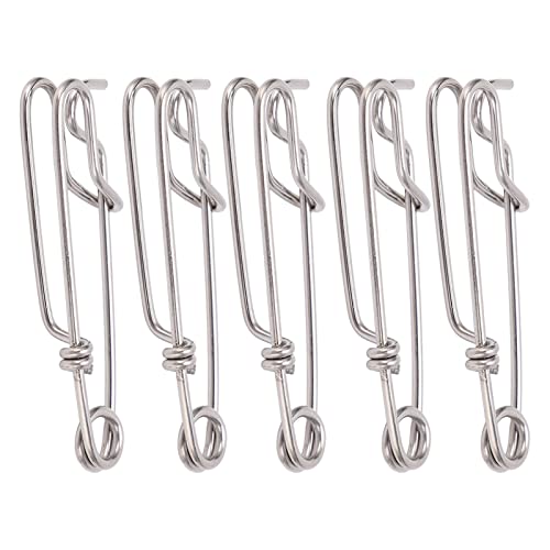 SUNGOOYUE Longline Snap Clip, 5PCS Long Line Clips Snap Swivel Sea Fishing Connectors Closed Eye Hanging Buckle Quick Pin Tool(1.8 * 60MM) von SUNGOOYUE
