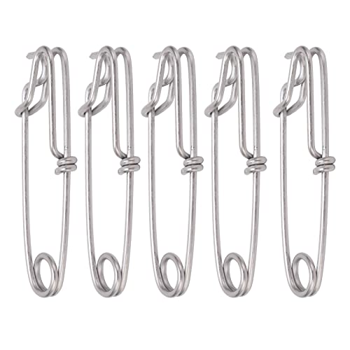 SUNGOOYUE Longline Snap Clip, 5PCS Long Line Clips Snap Swivel Sea Fishing Connectors Closed Eye Hanging Buckle Quick Pin Tool(3.5 * 125MM) von SUNGOOYUE