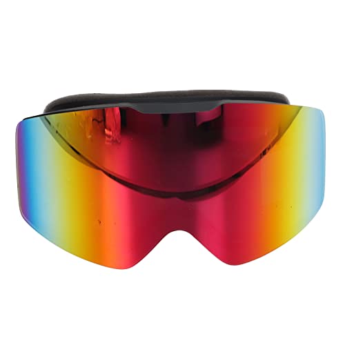 SUNGOOYUE Skibrille, Beschlagfrei, UV-beständig, Breite Sicht, Stoßfeste Snowboardbrille für Schneesportarten (Schwarze sandrote Linse) von SUNGOOYUE