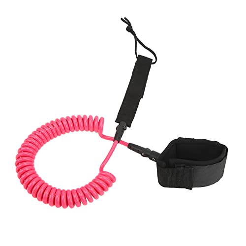 SUNGOOYUE Surfing Spring Leg Foot Rope, 10ft Coiled Spring High Elastic Foot Coiled Leash für Paddle Board Surfboard(Rosa) von SUNGOOYUE