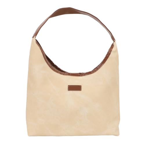 SUNGOOYUE Umhängetasche für Damen, PU Leder Umhängetasche Große Kapazität Handtasche Einzelschulter Design für den Täglichen Gebrauch (Beige) von SUNGOOYUE