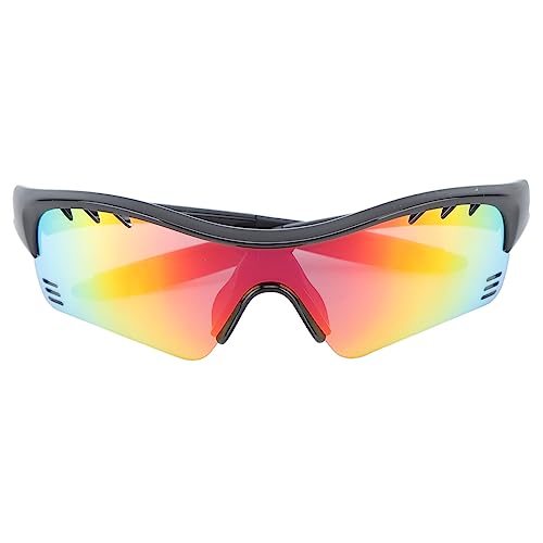 SUNGOOYUE Winddichte UV-Schutz-TR-Ergonomie-Reit-Sonnenbrille für Zum Wandern (Schwarzer Rahmen, rote Linse) von SUNGOOYUE