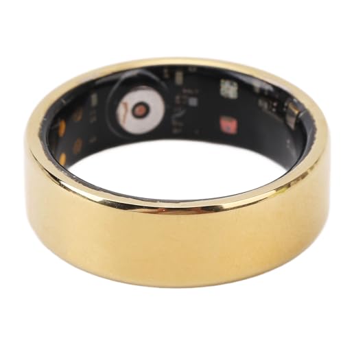 Smart Ring, Edelstahl Gold Schlafmonitor Ring Gesundheits-Tracker Schrittzähler Aktivitäts- und Fitness-Tracker für Männer Frauen Elektronik (Größe 18: Anwendbarer Fingerumfang: von SUNGOOYUE