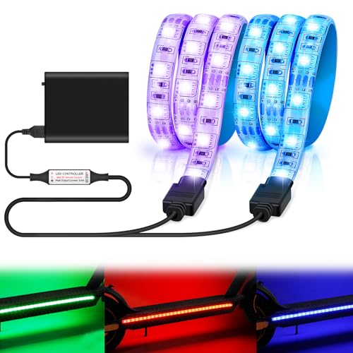 LED Strip Light, Upgrade Elektro Scooter Faltbare LED Streifen Lichter für Skateboard, Roller, Party und Indoor Outdoor Dekoration für Xiaomi M365/m365 pro von SUNJULY