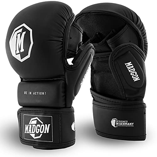 MADGON MMA Sparring Handschuhe aus bestem Material für Lange Haltbarkeit! Boxhandschuhe mit extra Dicker Polsterung für Sparring, Kampfsport, Boxen, Kickboxen, MMA - inkl Beutel! von MADGON