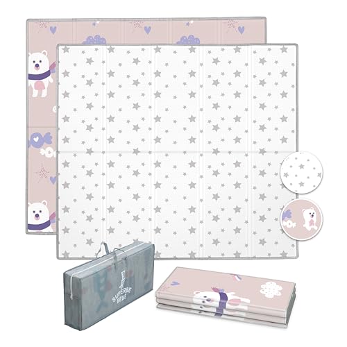 Krabbelmatte Baby Faltbar Spielmatte Kinder Spieldecke 180x200x1.5cm Krabbeldecke Für Baby - Babymatte Kindermatte - Schaumstoffmatte Kinderteppich- Spielteppich - Bodenmatte Kinder - Babygeschenk von SUPERBE BEBE