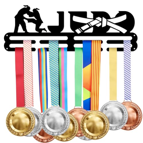 SUPERDANT Judo Medaillenhalter Display Aufhänger Rahmen Für Damen Judo Robustes Stahlmetall Mit Judo Moves An Der Wand Befestigte Haken Medaillenständer Zur Präsentation von Mehr als 40 Medaillen von SUPERDANT