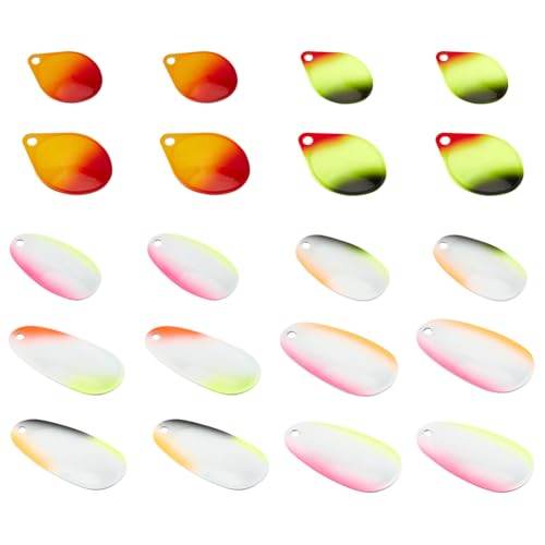 SUPERFINDINGS 12Pcs 12 Stile Coloful Eisen Angeln Köder Oval Angeln Attraktor Spinner Klingen Künstliche Angeln Köder Zubehör für Süßwasser Salzwasser Angeln von SUPERFINDINGS