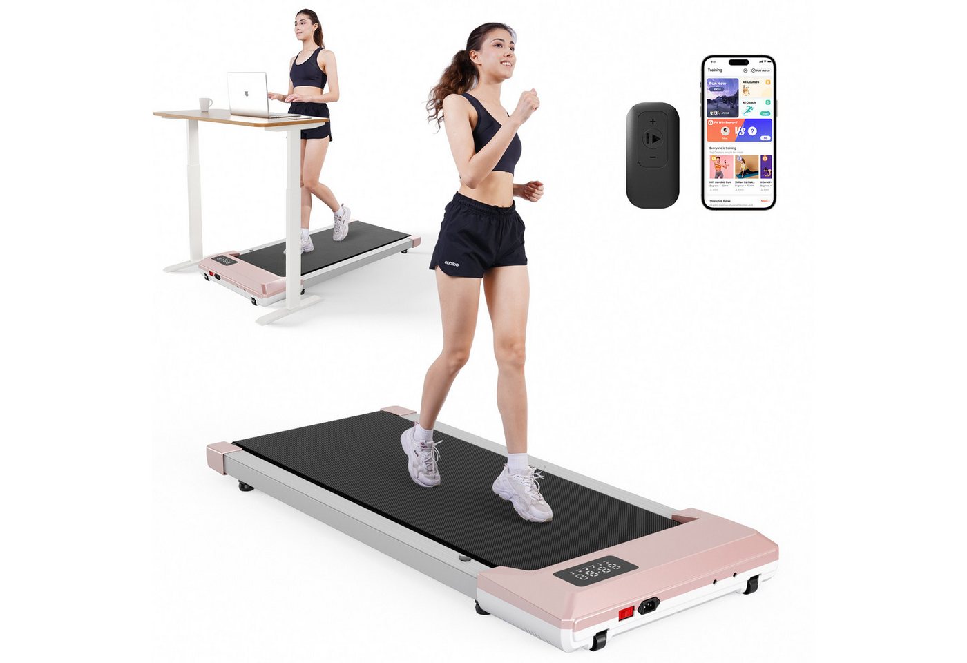 SUPERUN Laufband 2,5PS - Raceable Walking Pad, Schreibtischlaufband (1-tlg), Mit Multi-Runner-Funktion, App, LED-Display & Fernbedienung von SUPERUN