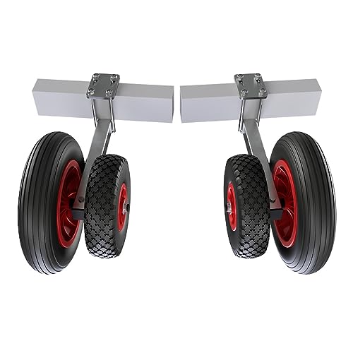 SUPROD 1 Paar Zentrierhilfe Zentriereinrichtung Sliphilfe Boot Trailer PU-Reifen ZENDW-350-PU, schwarz/rot von SUPROD