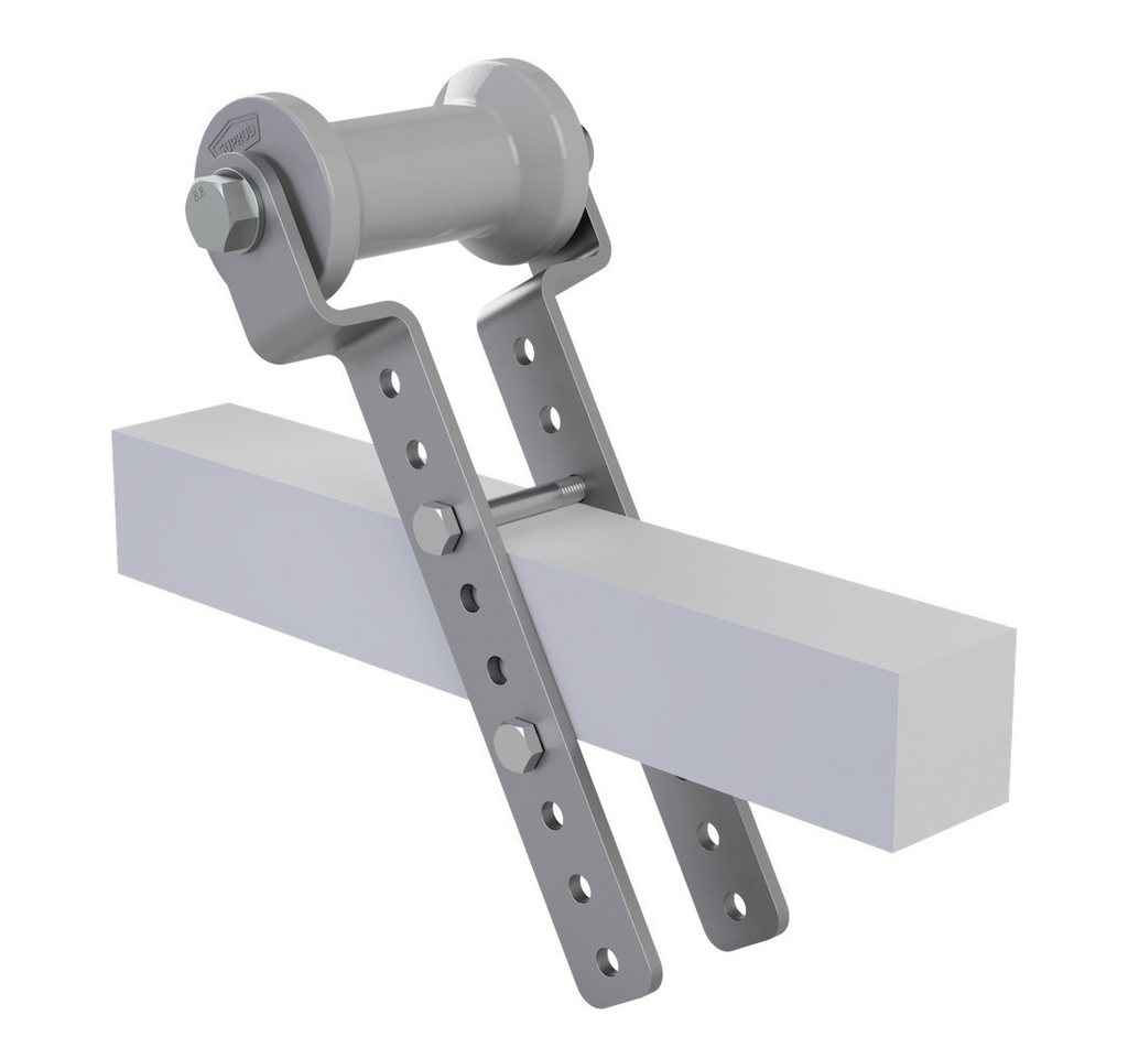 SUPROD Auffahrrampe Polyurethan Kielrolle mit Halter H verzinkt 125 / 60 mm von SUPROD