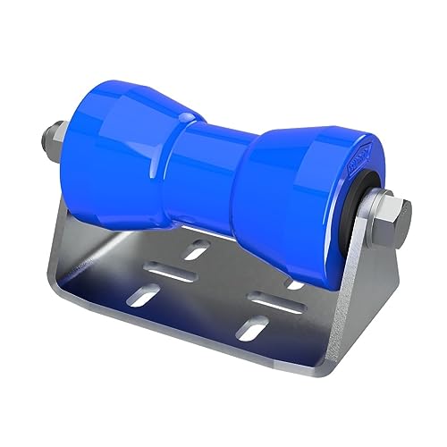 SUPROD Polyurethan Kielrolle mit Halter B, Sliprolle, Bootstrailer Sliphilfe, Stahl verzinkt, 160 mm, blau von SUPROD