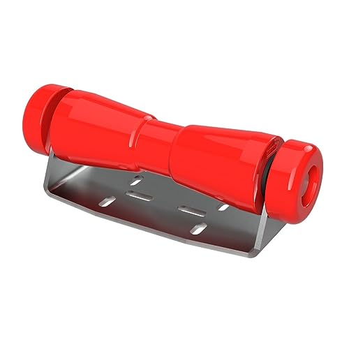SUPROD Polyurethan Kielrolle mit Halter B, inkl. Endkappen, Bootstrailer Sliphilfe, Stahl verzinkt, 250 mm (+ EC), rot von SUPROD