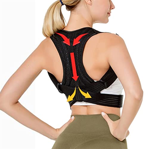 SUREKYA n/a Unsichtbare Rückenstütze zur Korrektur der Rückenhaltung, verlängerter Stützgürtel, verstellbare Korrektur der Rückenwirbelsäule und der Lendenwirbelsäule (Farbe: Schwarz, Größe: L-Code), von SUREKYA