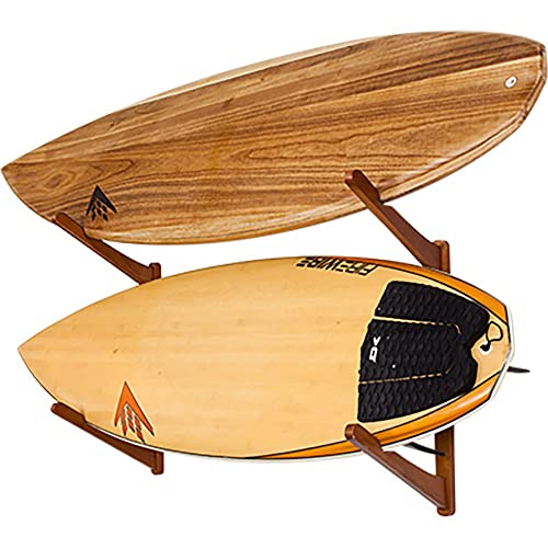 CORSURF Surfboard Wall Rack – Multi Rack 3 Boards | Dark Wood | Wall Mount is 100% Wood | Shorboards Or Longboards von SURF SYSTEM