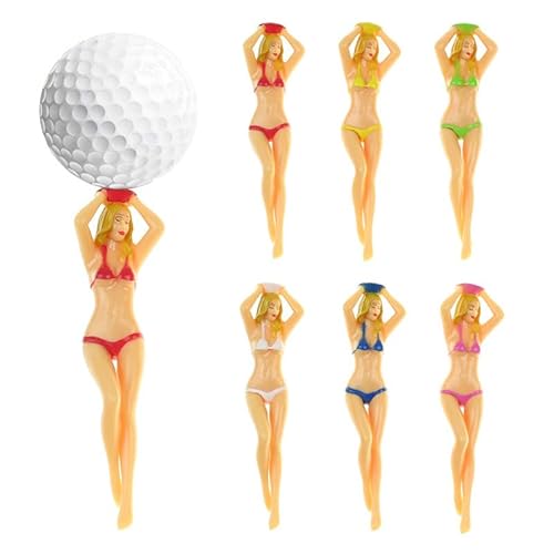 SURIEEN Lustige Golf Tees Kunststoff, Mädchen Golftees 75 mm, Golf Zubehör Geschenk für Golfspieler Golfer, Plastik Tees Golf, Golfgeschenkartikel Herren, Golfgeschenke Männer(6 Stücke) von SURIEEN