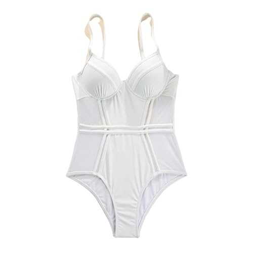 SUYHKO Bikini Einteilige Anzüge Patchwork Badeanzug Solid Badeanzug Frauenbodysuit Sommer Beachwege-b-m von SUYHKO