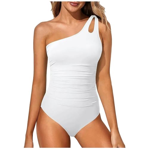SUYHKO Bikini Hohlaus Weißes One -stück Badeanzug Für Frauen Beach Bikini One -Tiefe Bikini Schwimmbekleidung-3-weiß-m von SUYHKO