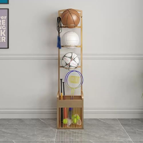 SUYUDD Ballregal aus Metall, vertikaler Ständer für Basketball, Fußball, Volleyball und mehr | Ball-Organizer mit 7 Basketballkörben von SUYUDD