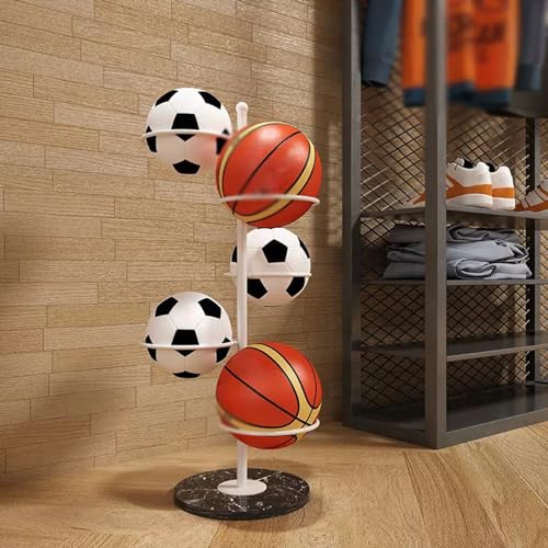 SUYUDD Metall-Basketball-Ball-Aufbewahrungsregal, Ball-Organizer-Rack-Ausstellungsständer für Zuhause, Garage, Rugby, Basketball, Fußball, Volleyball von SUYUDD