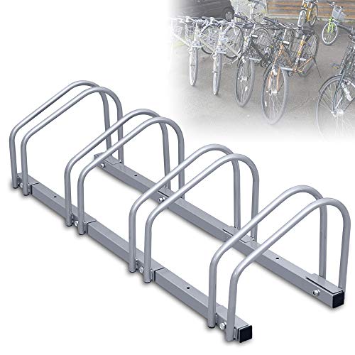 SWANEW Fahrradständer Aufstellstände für 4 Fahrräder Boden Wand Montage Metall Platzsparend mit 35-55 mm Reifenbreite Mehrfachständer Platzsparend 101 * 32 * 26cm von SWANEW