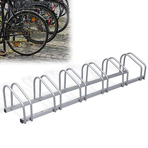 SWANEW Fahrradständer Aufstellstände für 6 Fahrräder Boden Wand Montage Metall Platzsparend mit 35-55 mm Reifenbreite Mehrfachständer Platzsparend 160 * 32 * 26cm von SWANEW