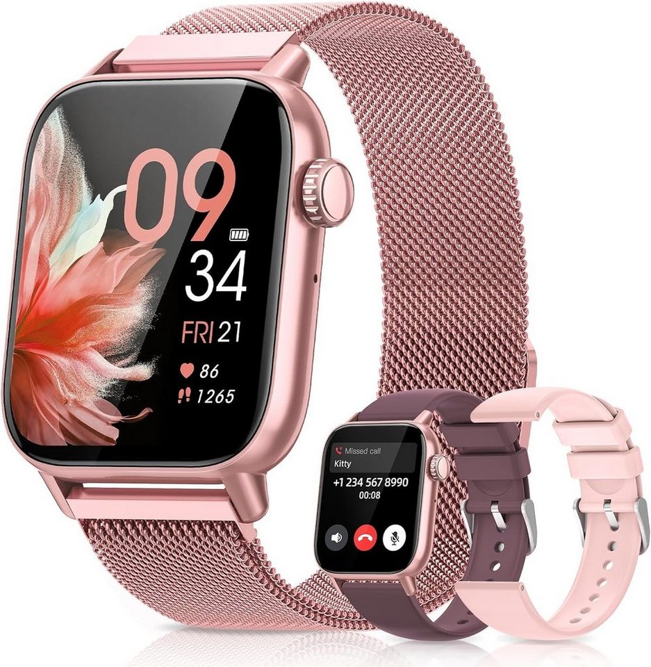 SWGOTA Smartwatch (1,83 Zoll, Android iOS), Damen pulsuhr schlafmonitor schrittzähler sportuhr geschenke frauen von SWGOTA