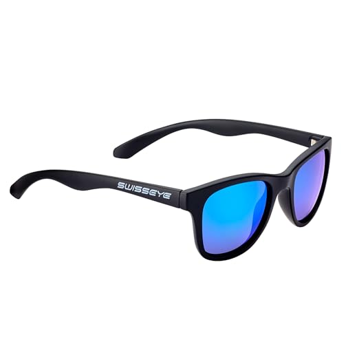 SWISSEYE Kanjo Flex 1 Sportbrille (100% UVA-, UVB- und UVC-Schutz, nachhaltiges & verformbares Fassungsmaterial aus Polyamid mit Memory-Effekt, inkl. Mikrofaserbeutel), black matt von SWISSEYE