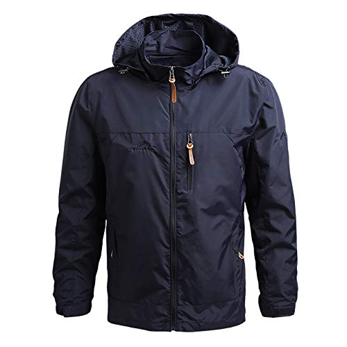 SWZEC Wasser- und Winddichte Herren Outdoor Jacke für alle Aktivitäten (3XL,Dunkelblau) von SWZEC