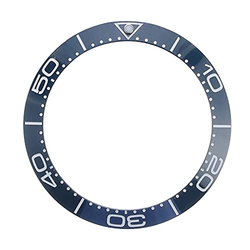 SXCXYG Uhr ​Lünette 38mm Black Blue Ceramic Lünette Einsatz für 40mm Mens Uhren Uhren Ersetzen Zubehör Uhrengesicht Armbanduhr Lünette (Color : Blue) von SXCXYG