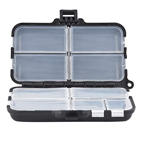 SYH&AQYE Tragbare Angel Aufbewahrungsbox, 10,9 X 6,6 X 3 cm, Angelzubehör Angelbox mit Transparenten Deckeln, Zweilagige Box mit Offenem Deckel für Outdoor-Angeln von SYH&AQYE