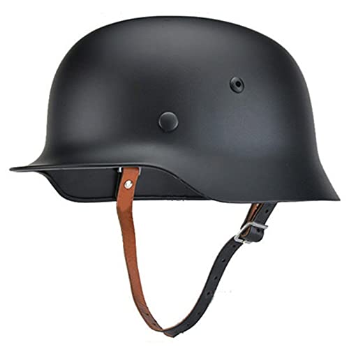 SYLPHID Outdoor WW2 Deutschland M35 Stahlhelm Stahlhelm Weltkrieg Bundeswehr Helm mit Lederfutter (Schwarz) von SYLPHID