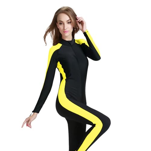 Dive Skins für Frauen EIN Stück Badeanzug Surfen Neoprenanzug Lange Ärmel Anzug für Wassersport Sonnenschutz (Color : C, Size : 3XL) von SYLUOQP