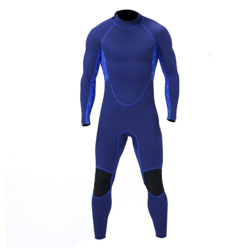 Einteiliger Badeanzug Für Männer 2mm Neoprenanzug Mit Langen Ärmeln Anzug Surfanzug Warm UV Schnorcheln Für Tauchen Surfen Schnorcheln Kajakfahren Wassersport (Color : Blue, Size : XL) von SYLUOQP