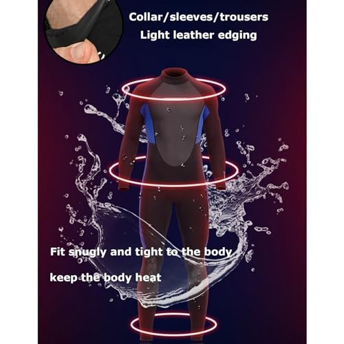 Herren 3mm Langer Neoprenanzug Ganzkörper-Tauchanzug Rücken Front Zip Neoprenanzug Zum Tauchen Schnorcheln Surfen Schwimmen (Color : Style1, Size : M) von SYLUOQP