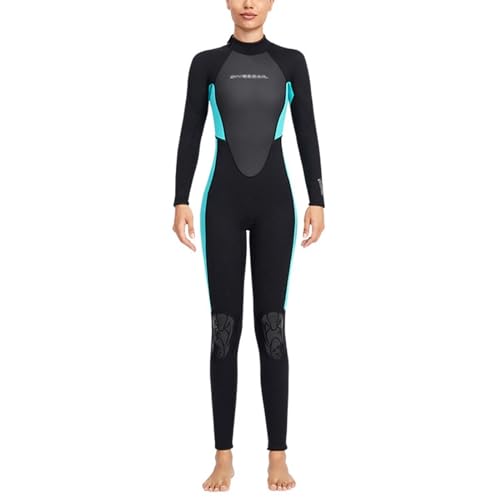 Neoprenanzug Für Frauen 3MM Neopren-Ganzkörper-Tauchanzug Rücken Front Zip Neoprenanzug Zum Tauchen Schnorcheln Surfen Schwimmen (Color : Style1, Size : 3XL) von SYLUOQP