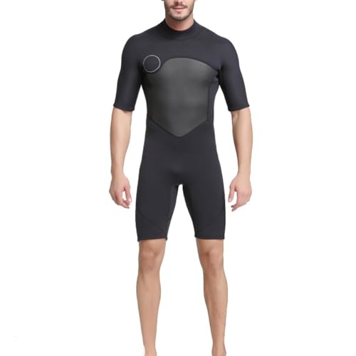 Neoprenanzug Männer, 2mm Neopren Kurzarm Rückenreißverschluss In Kaltem Wasser Für Wassersport Für Tauchen Anzüge Surfen Schwimmen (Color : B, Size : 4XL) von SYLUOQP