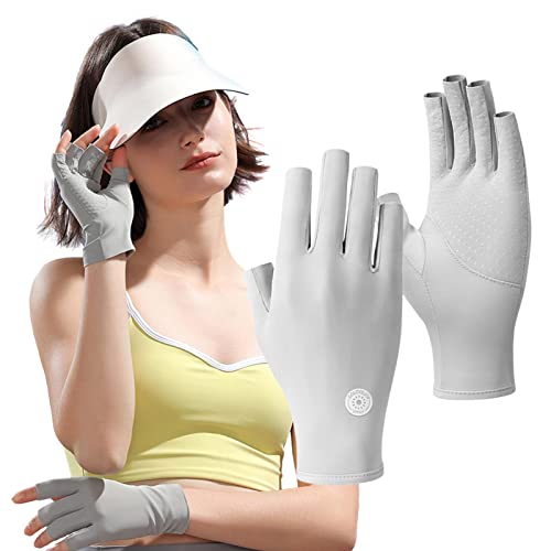 SYNYEY Handschuhe – Ice Silk Sonnenschutz, bunte Schutzhandschuhe für Outdoor-Übungen, Touchscreen, UV-beständig, Halbfinger-Handschutz von SYNYEY